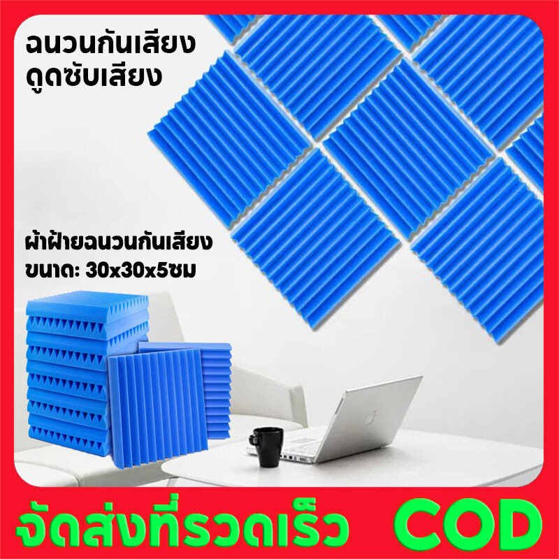 แผ่นซับเสียง 10 แพ็ค 30x30x5cm แผ่นเก็บเสียงห้อง แผ่นซับเสียง แผ่นโฟมกันเสียง ใช้ในห้องสตูดิโอบันทึกเสียงเพื่อปิดกั้นเสียง