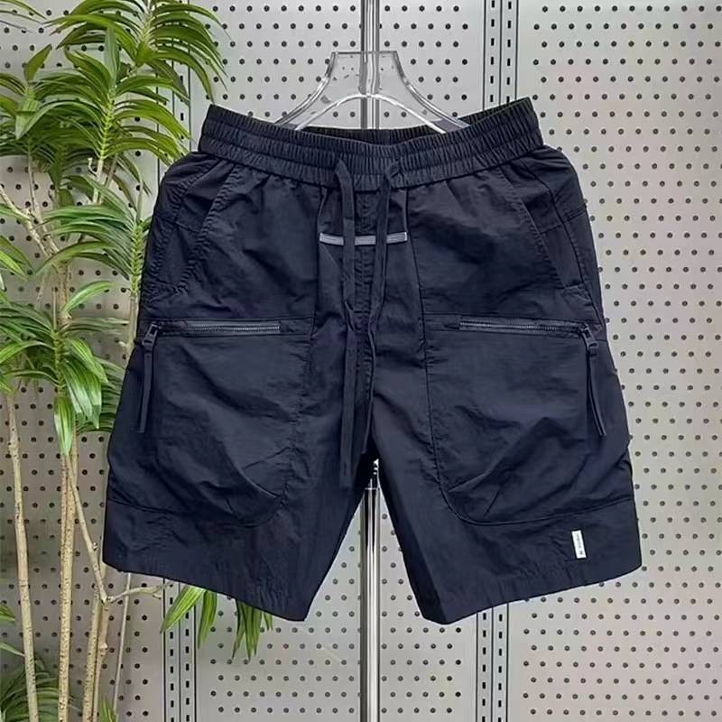 Workwear Shorts 2024 Summer Men's Thin Casual Loose Cropped Pants Multi-Pocket Quick-Drying Beach Pants Men's Middle Pants nGAn