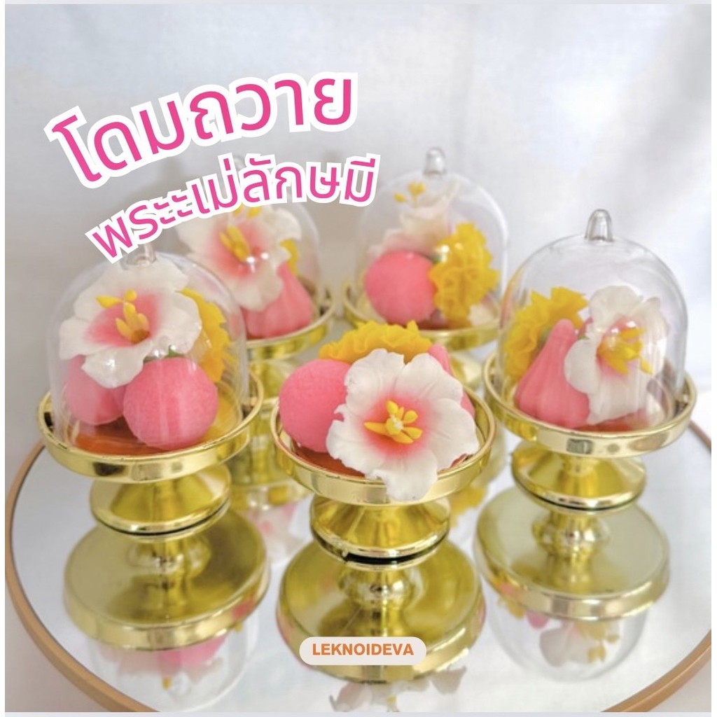 เซตถวายพระเเม่ลักษมี โดมใส เทพฮินดู ดอกชบา ดาวเรือง ของมงคล ขนมลาดูโมทกะ พระพิฆเนศ กาลี f104