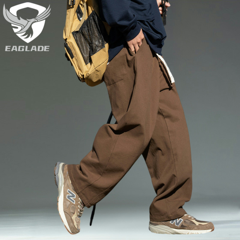 Eaglade Tactical Cargo Baggy Loose Pants for Men K2148 in Coffee B02