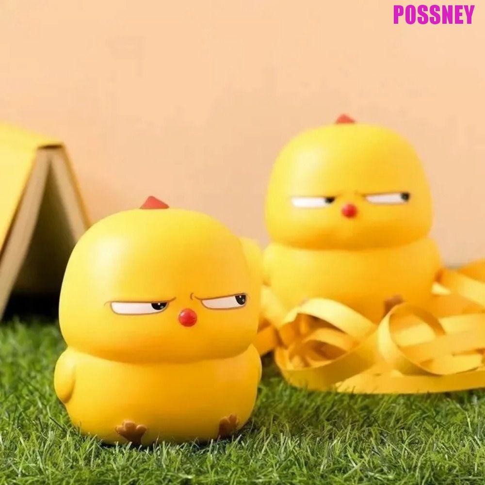 Possney การ์ตูน Fidget ของเล่น, ไก่สีเหลืองน้อย Fidget ไก่บีบของเล่น, ความแปลกใหม่ 3D PU Sensory Pinch การบีบอัดของเล่นเด็ก Tricky ตุ๊กตา