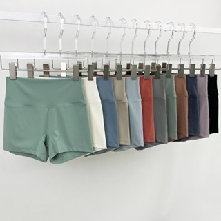 【MAGGIEYOGA】（การอัพเกรดผ้า） กางเกงเลกกิ้งขาสั้น เอวสูง ไม่มี…