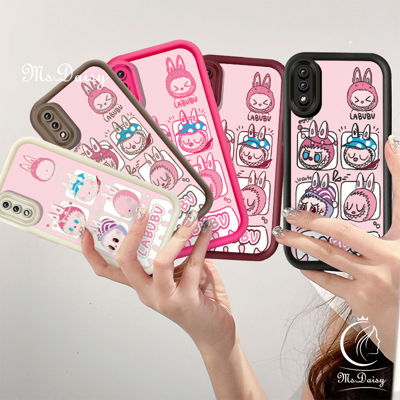 SAMSUNG สําหรับsamsung Galaxy A02 M02 A02S M02S A03 Core A04 A04E M04 A05 A05S A7 A10 M10 A10S A11 M11 A12 A13 04SตลกสีชมพูLabuเคสโทรศัพท์TPU