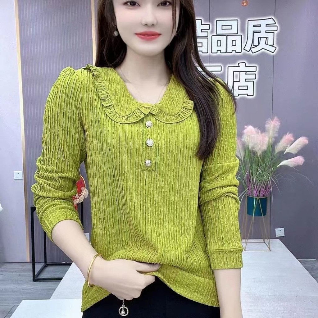 ขายร้อนอายุลด 2024 ฤดูใบไม้ผลิ Bottoming สด Influencer Slimmer ดูเสื้อขนาดเล็กหลวมสไตล์ใหม่ตุ๊กตา Western สไตล์ด้านนอกเรา