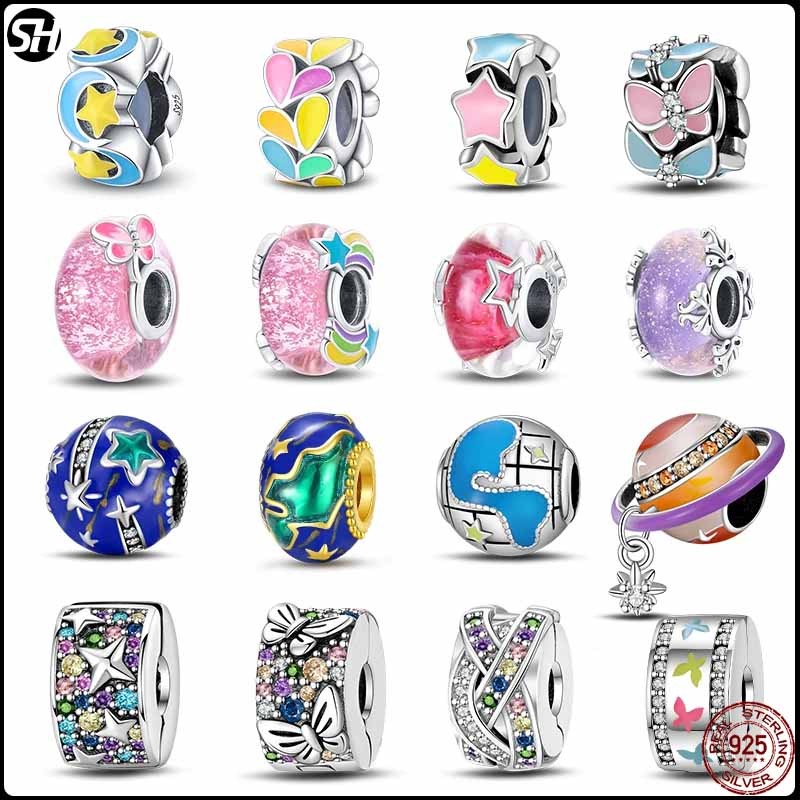 ลูกปัดสร้อยข้อมือ S925 เงินสเตอร์ลิง สำหรับเครื่องประดับ DIY แบบแฟนตาซี