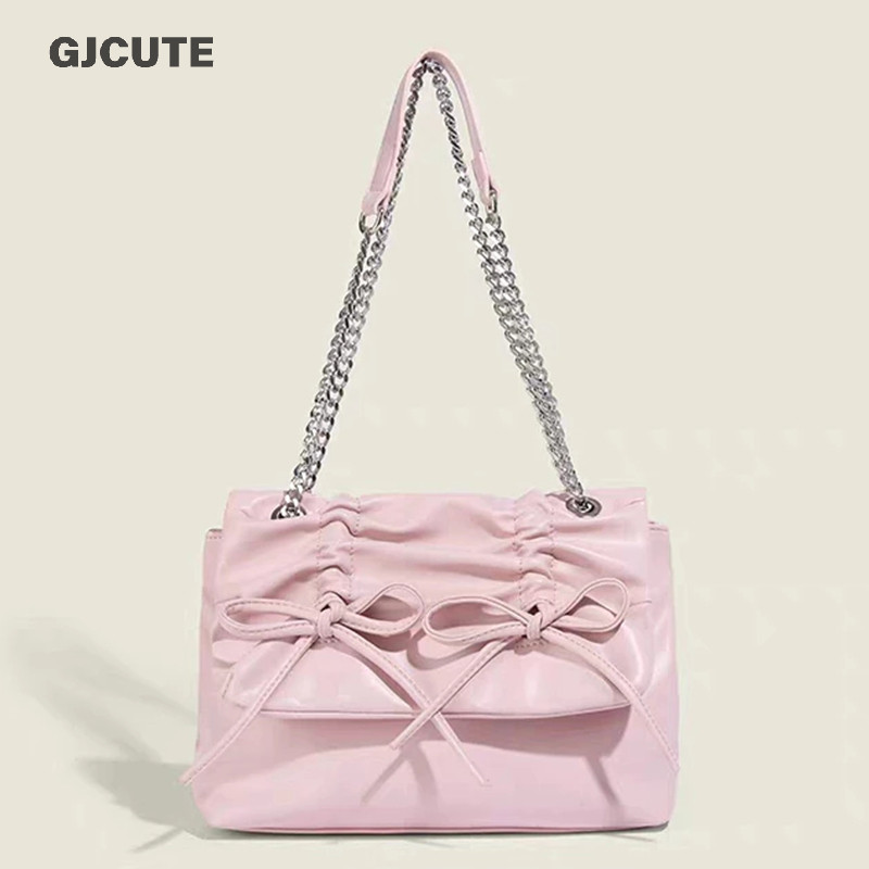 Gjcute ไหล่เดียวรักแร้กระเป๋าใหม่ผีเสื้อโบว์แฟชั่นความจุขนาดใหญ่ Tote Bag WTD