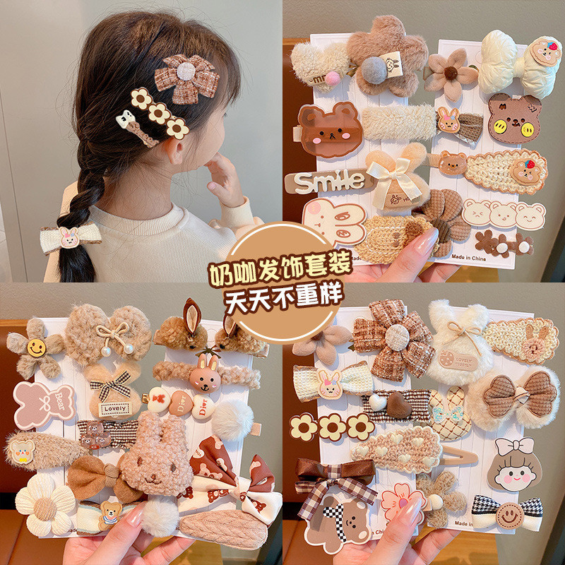 12ชิ้นเด็กตุ๊กตาน่ารักกิ๊บสาวหน้าผากด้านผมหักเรียบคลิปน่าร รูปที่ 5