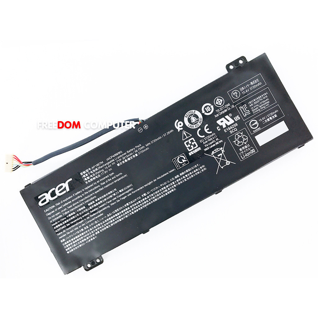 แบตเตอรี่โน๊ตบุ๊ค (แท้) AP18E7M AP18E8M ใส่ ACER Nitro 5 AN515-43 AN515-54 AN517-52 , Aspire 7 A715-