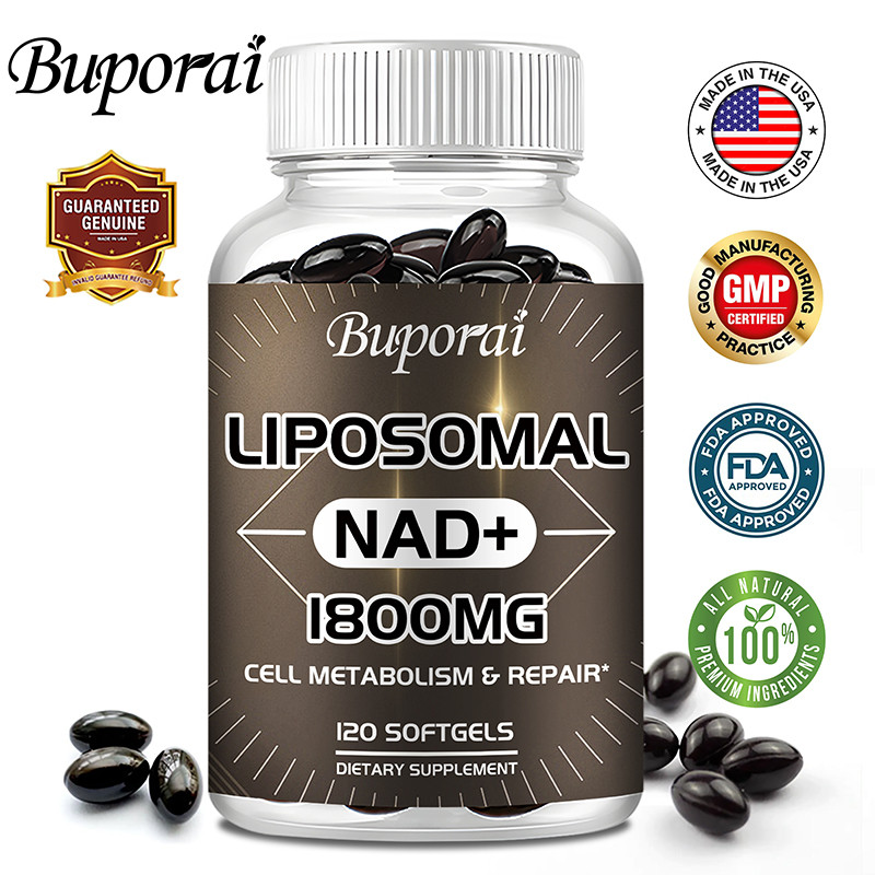 Buporai Liposomal NAD+ 1800 มก. รองรับการเผาผลาญของเซลล์และซ่อมแซม เหมาะสําหรับผู้ชายและผู้หญิง 30/60/120 ซอฟเจล