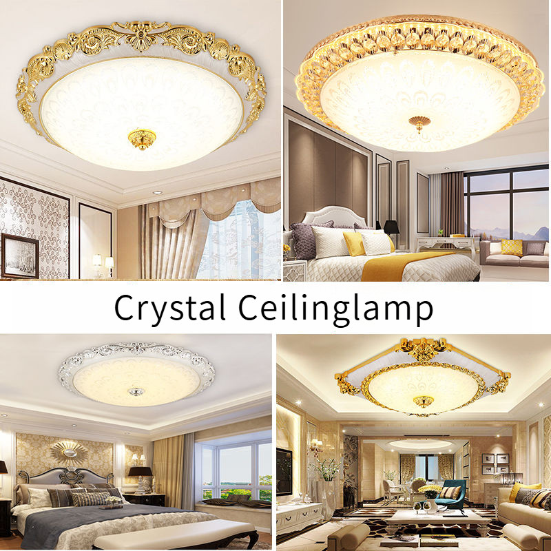 โคมไฟเพดาน LED แบบยุโรป, โคมไฟหลักห้องนอนห้องนั่งเล่นคลาสสิก, โคมไฟเพดานเรียบง่ายสำหรับร้านอาหาร
