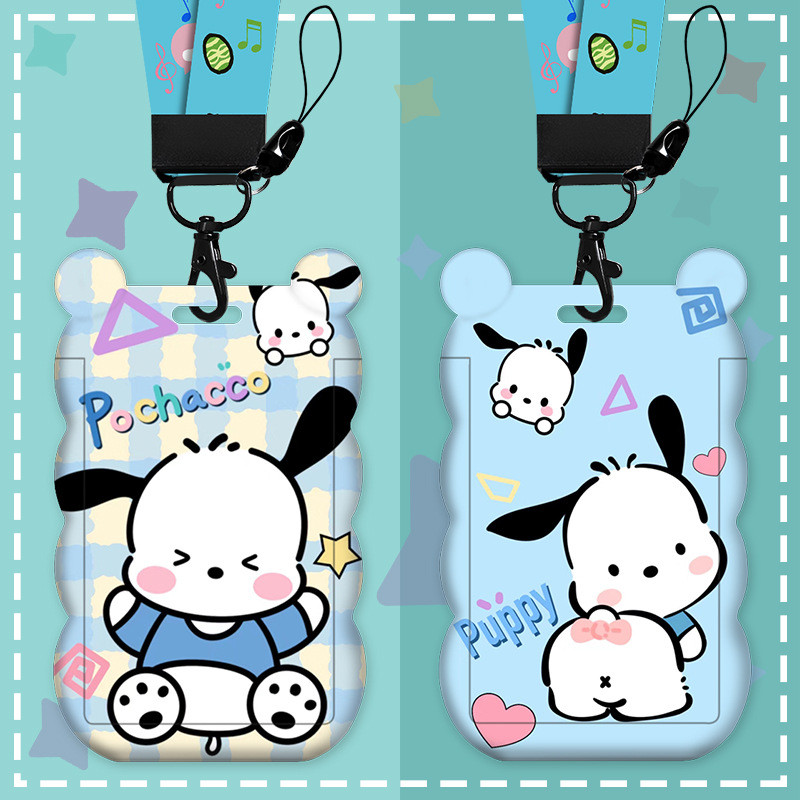 การ์ตูนการ์ตูน Pacha Dog Card Holder พร้อม Lanyard พวงกุญแจแขวนคอผู้ถือบัตรนักเรียน Sensor ID Holder พนักงาน ID Work Permit Exhibition Pass