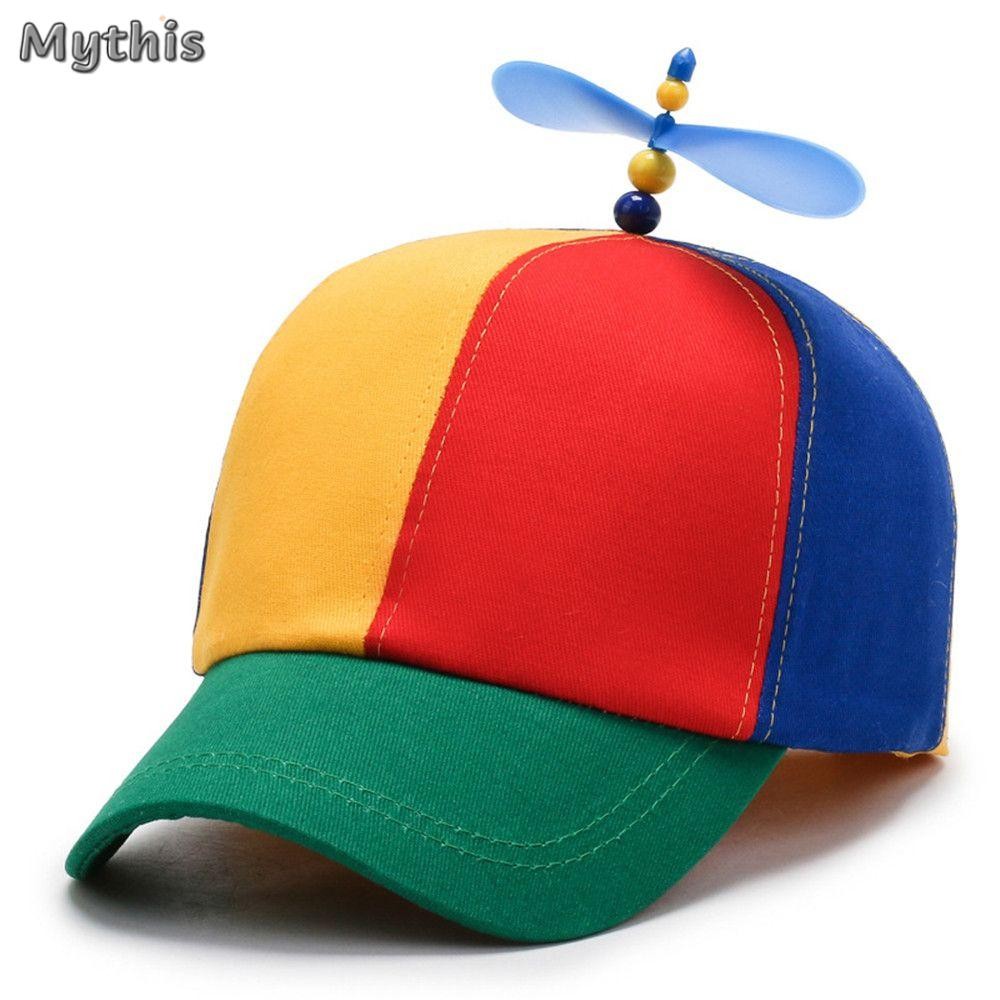 MYTHIS หมวกเบสบอล Rainbow Bamboo Dragonfly Snapback Hat สำหรับเด็กและผู้ใหญ่ หมวกกันแดดสนุก