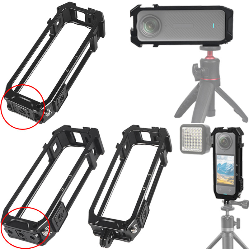 Novelgal กรอบป้องกันกล้องสําหรับ Insta360 X4 กรงโลหะ Rig ที่อยู่อาศัยพร้อมขยายฐานรองเท้าเย็นกรอบขยายกรณี