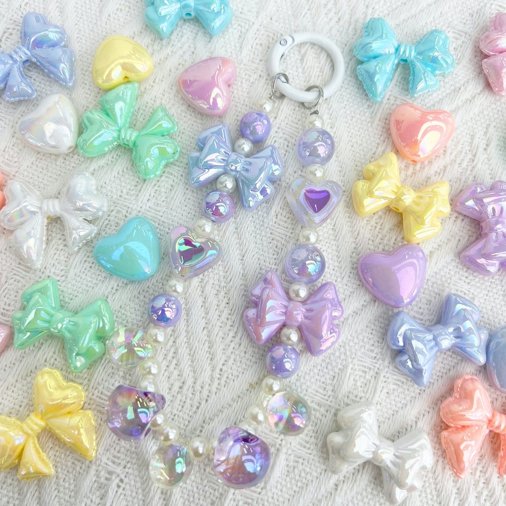 5ชิ้นซ้อนเพลงโบว์บอลลูน เกี่ยวกับ สีไฟฟ้าทําเองโซ่โทรศัพท์มือถือลูกปัดต่างหูครีมกาวอุปกรณ์เครื่องประดับลูกปัดหลวม