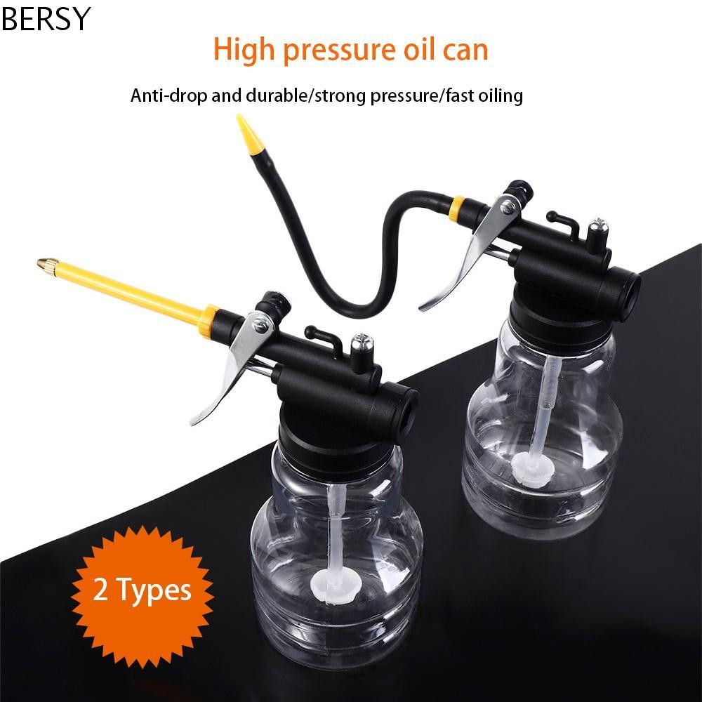 เบอร์ซี่ กระป๋องน้ํามันหล่อลื่นแรงดันสูงปั๊ม ช่างทําน้ํามัน แบบพกพาด้วยท่อสเปรย์น้ํามันพลาสติกใสรถหม้อน้ํามันขวดเครื่องมือซ่อมรถ
