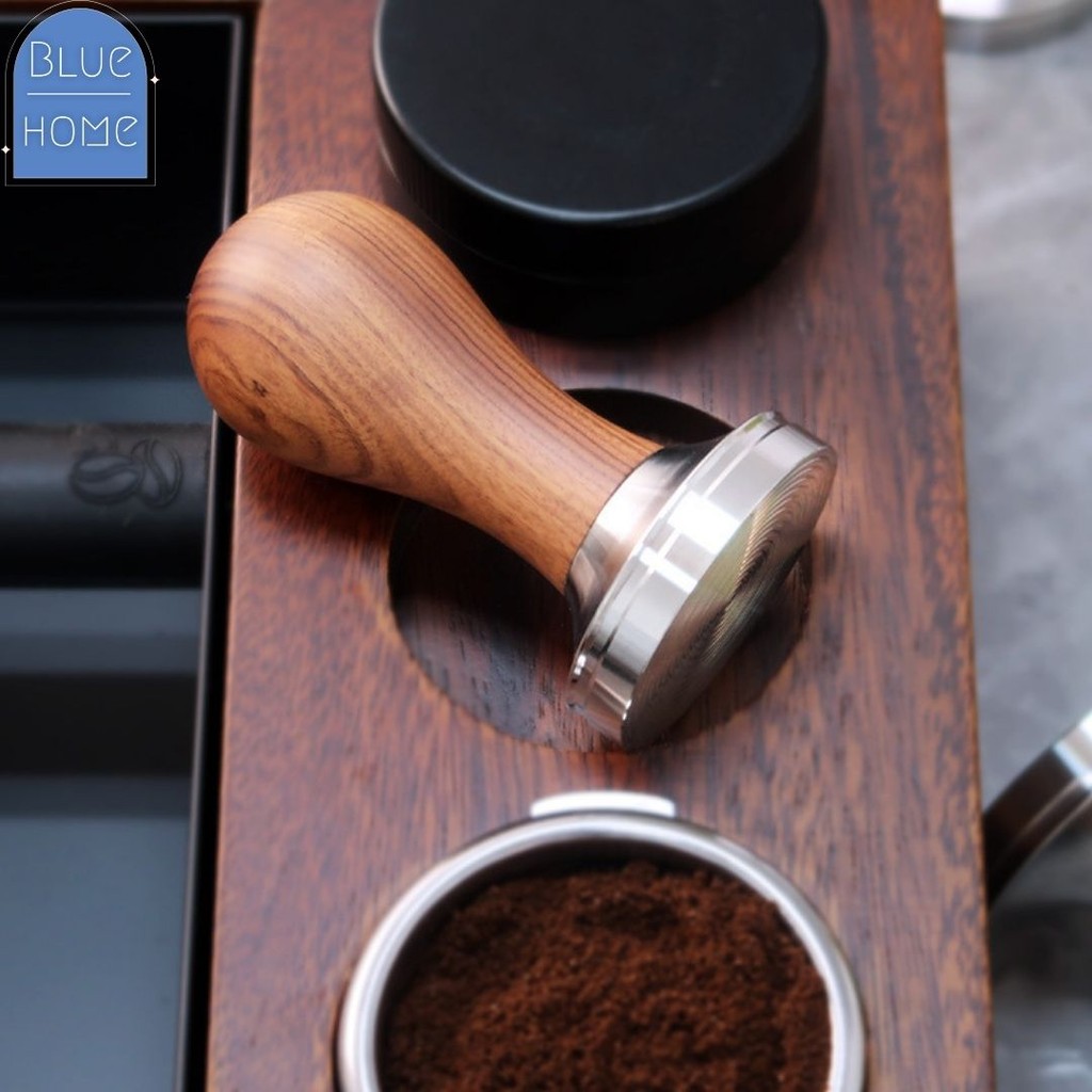 Tamper สแตนเลส อัดกาแฟ ที่กดกาแฟ ด้ามไม้ #AB-0002