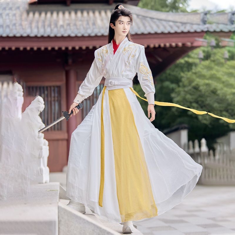 ต้นฉบับ ฮันฟู ตุนหวง ชายนักเรียนหญิงฤดูใบไม้ผลิฮีโร่แขกสไตล์เย็บปักถักร้อยปรับปรุง กลิ่นฉุน กลับข้ามปกกระโปรงแปดหัก LF9