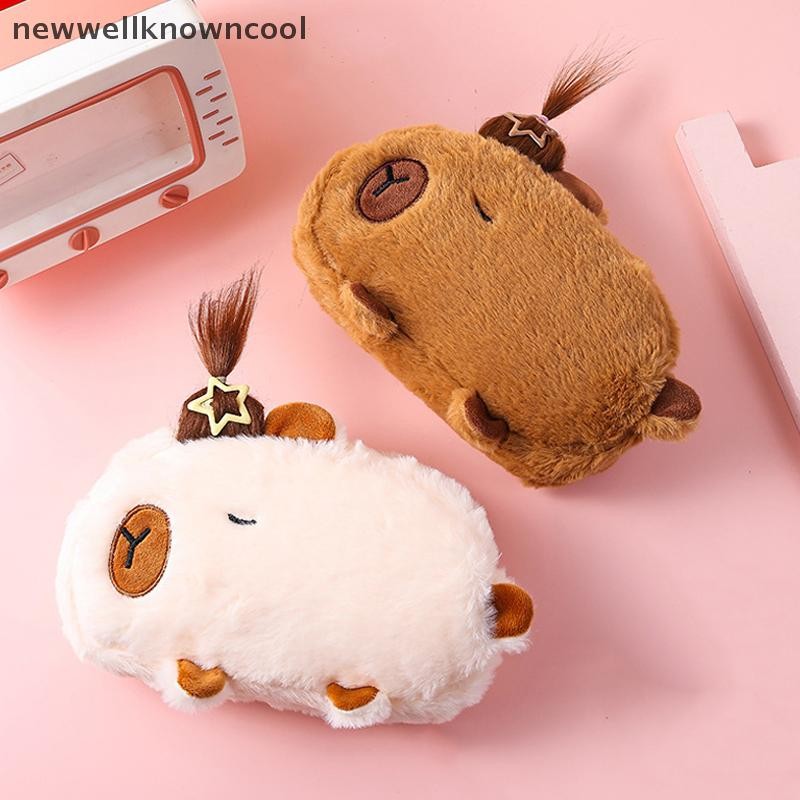 Newwellknowncool ความจุขนาดใหญ่ Plush Capybara กระเป๋าเก็บน่ารักการ์ตูนดินสอเครื่องเขียนกระเป๋าเครื่องสําอางสร้างสรรค์นักเรียนเครื่องเขียนของขวัญ AAD