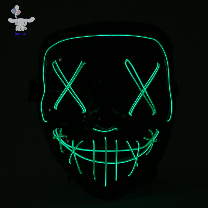 [San] หน้ากากเรืองแสง LED EL Wire Light Up The Purge เครื่องแต่งกายภาพยนตร์ Light Party POP