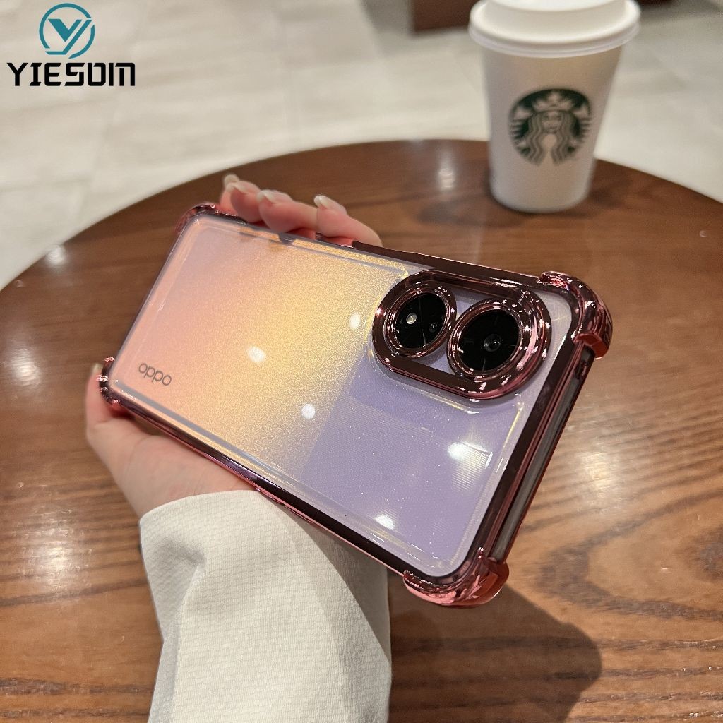 โปร่งใสสี่มุมกันกระแทกสําหรับ OPPO A38 A18 4G A58 4G A78 4G A78 5G A98 5G A17 A17K A79 5G ชุบเลนส์ใสฟิล์มป้องกันฝาครอบโทรศัพท์