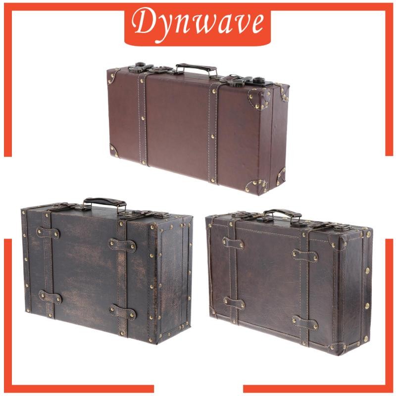 [Dynwave] Leatner Suitcase British Decorative Travel กระเป๋าเดินทางกล่องเก็บของพร้อม
