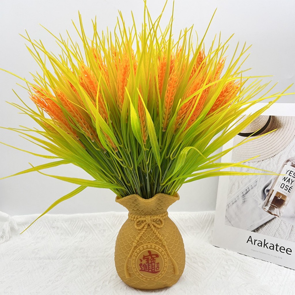 ต้นข้าวปลอม 7 ส้อม รวงข้าวสาลี สำหรับตกแต่งบ้านเสริมศิริมงคล สวย - รูปที่ 5