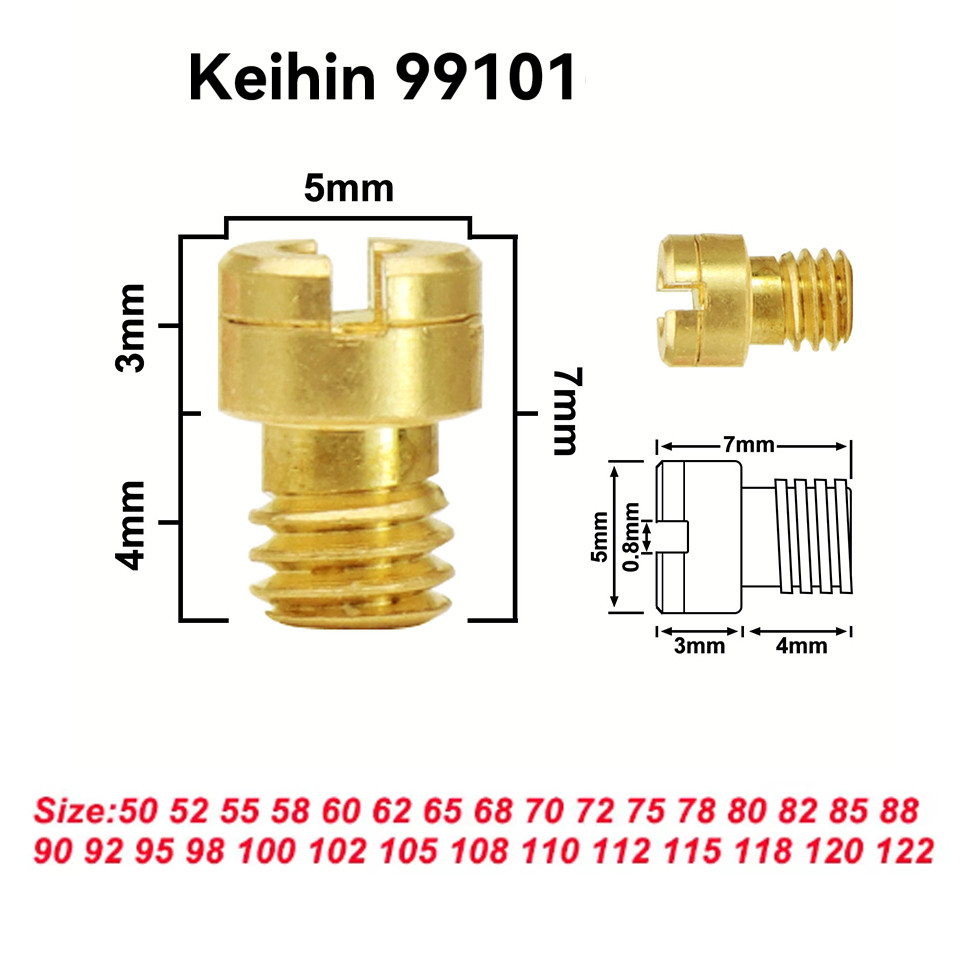 10pcs Carburetor Carb Main Jet Kit Set for GY6 PZ19 50cc 80cc 100cc CVK 139QMB 139QMA Keihin 99101-116