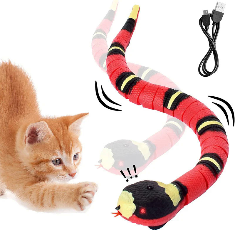 USB Rechargeable Smart Sensing Interactive Cat Toys Automatic Eletronic Snake Cat Teasering PlayKitt
