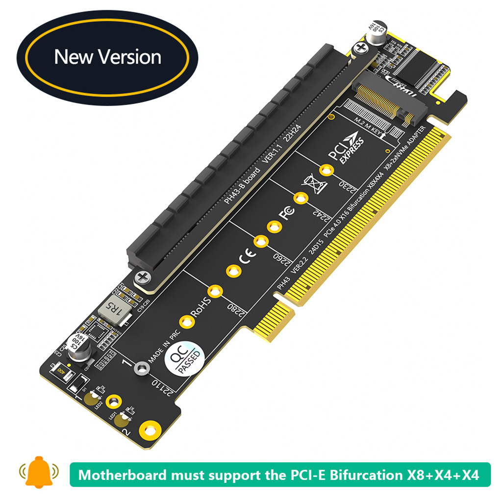 Jmt Dual M.2 NVME-เข้ากันได้กับM Key To PCI-E 4.0 X16 (X8 สัญญาณ) สล็อตRiserการ์ดเมนบอร์ดรองรับPCI-E