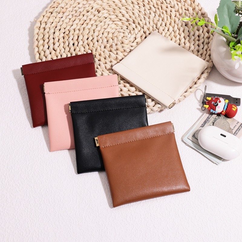 กระเป๋าลิปสติกสําหรับสตรี กระเป๋าใส่เครื่องสำอาง ช่องเก็บของปิดอัตโนมัติ กระเป๋าเงินเหรียญ ฮิตมากตอนนี้