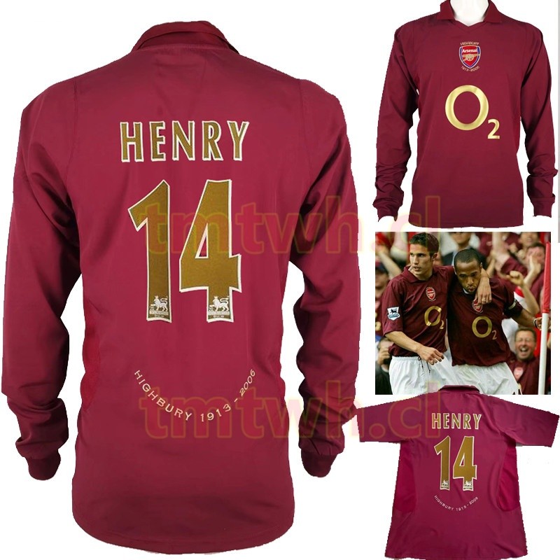 คุณภาพสูงย้อนยุค 2005 2006 อาร์เซนอล บ้าน แขนยาวแขนสั้นเสื้อฟุตบอลผู้ชาย