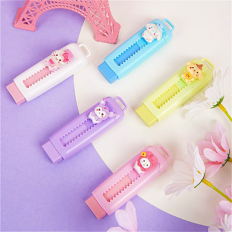 1 ชิ้น Sanrio Kawaii การ์ตูนยางลบน่ารัก Kuromi Cinnamoroll ดินสอยางลบเด็กของขวัญ Creative School Office เครื่องเขียนของขวัญวันเด็ก