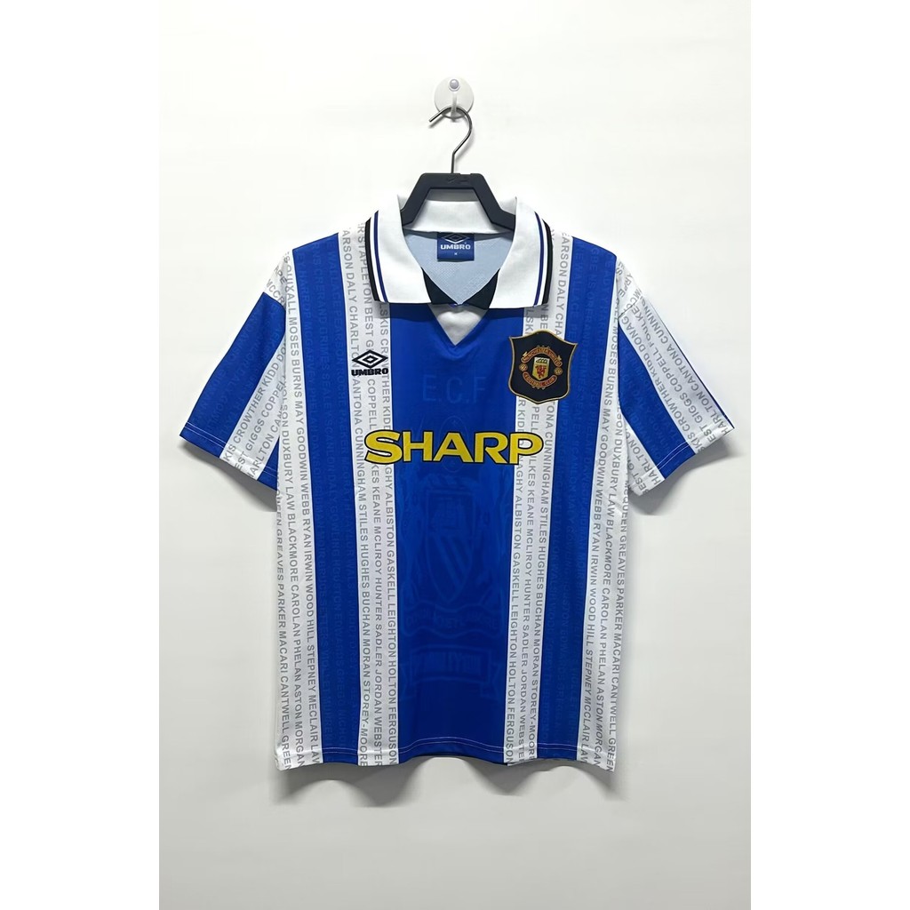 1994-96 แมนเชสเตอร์ยูไนเต็ด 2 เยือนย้อนยุคฟุตบอลกีฬาด้านบนเสื้อยืดแขนสั้น