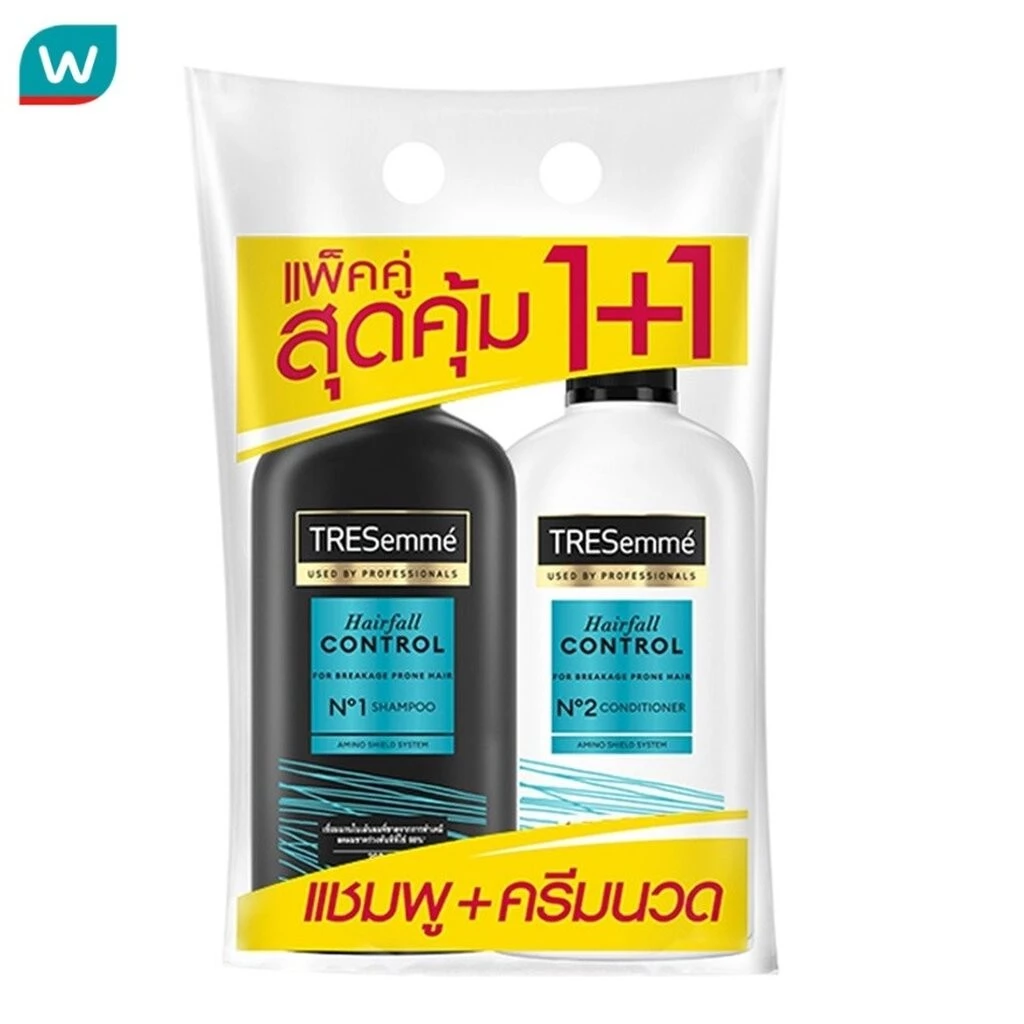 TRESemme เทรซาเม่ แชมพู+คอนดิชั่นเนอร์ แฮร์ ฟอล คอนโทรล 370 มล.ยาสระผม ทำเคมี สีผม ลดผมขาดร่วง