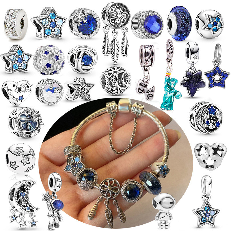 พู่ Dream Catcher สร้อยข้อมือสุภาพสตรี Starry Sky Galaxy Earth จี้นักบินอวกาศ Charm Series DIY เครื่องประดับประณีต