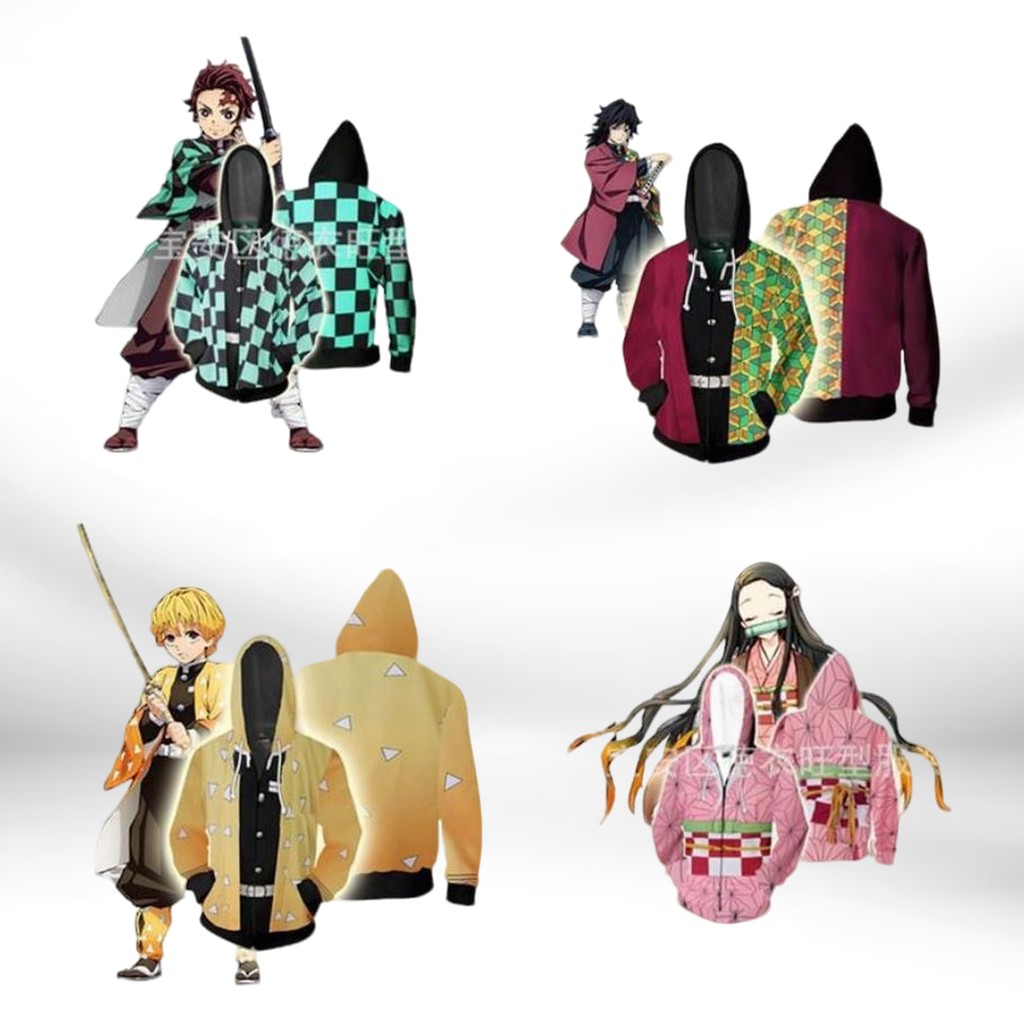 [พร้อมส่ง] เสื้อกันหนาว Kimetsu no Yaiba ดาบพิฆาตอสูร แบบซิป