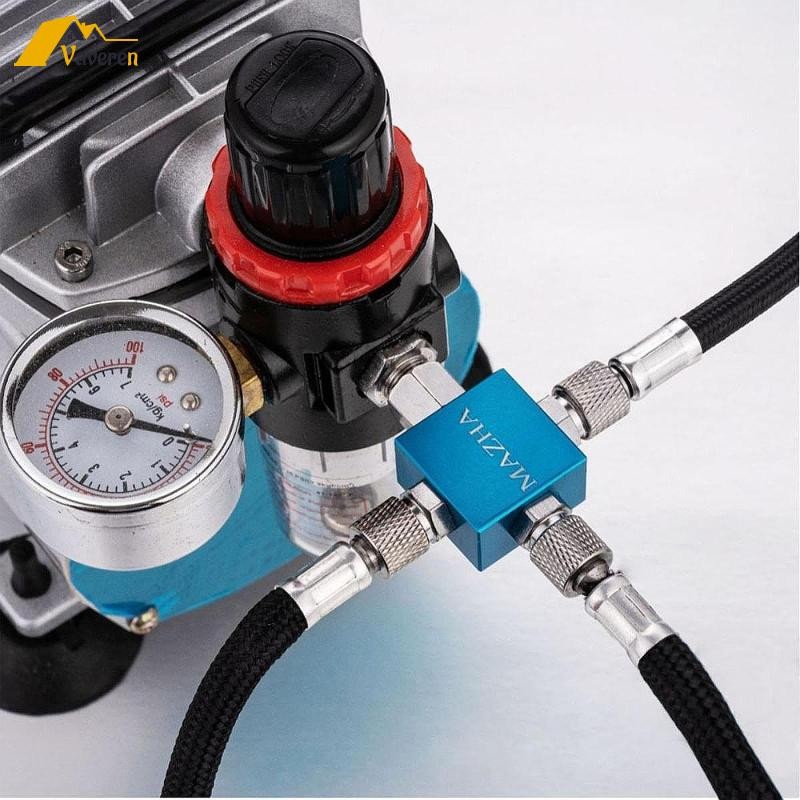 [Vaveren] 3 Way Airbrush Splitter Leakproof Metal Portable Airbrush Manifold