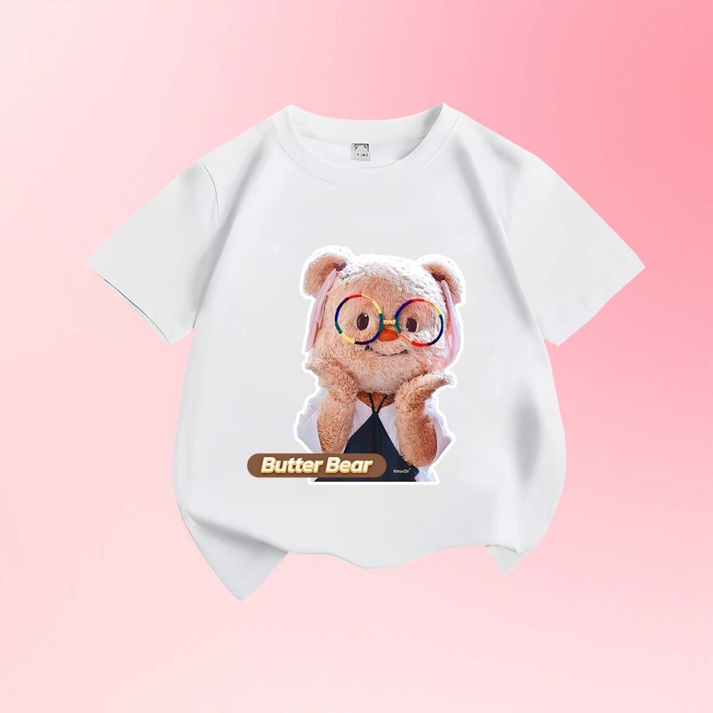 (จัดส่งตลอด 24 ชั่วโมง)💘  เสื้อยืดเด็ก Butterbear butter bear Children's T-shirt แฟชั่นสําหรับผู้ชาย และผู้หญิง T35