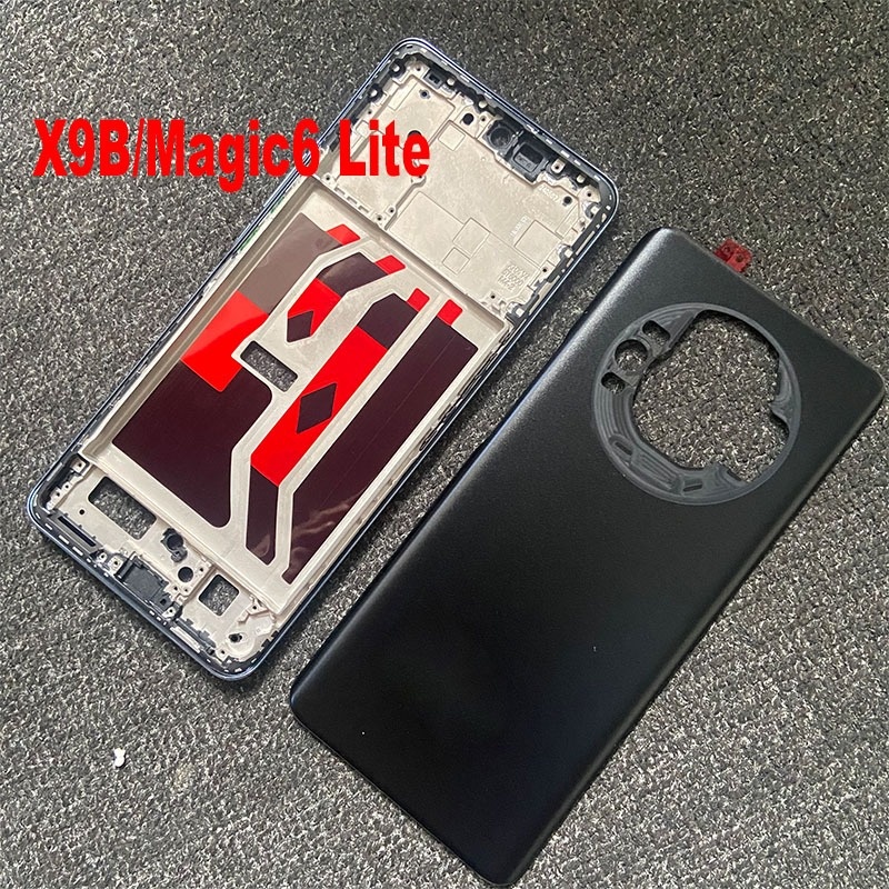 1x สําหรับ Huawei Honor X9B 5G ฝาหลังแบตเตอรี่ + กรอบกลางด้านหน้า Bezel Housing Lcd Supporting ผู้ถือแผ่นด้านหลังแชสซีสําหรับ Honor MAGIC6 Lite Magic 6