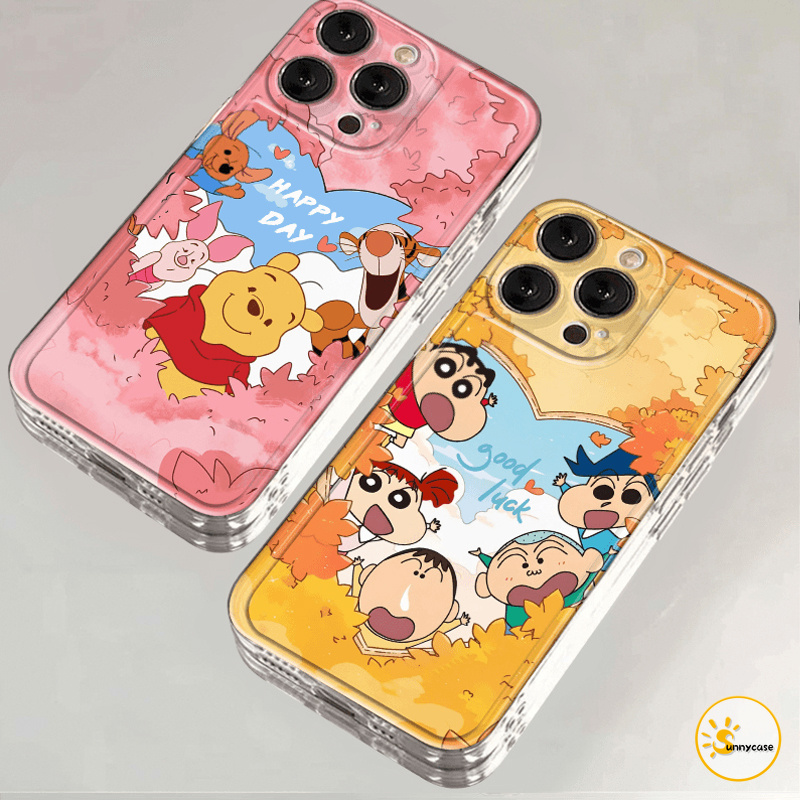 เคสนิ่มใสลายหัวใจรัก Crayon Shin-chan เข้ากันได้กับ Samsung A14 A15 A05s A55 A54 A05 A06 A32 A23 A03s A12 A24 A21s A52
