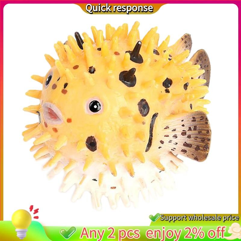 ในสต็อก-pufferfish Figurine พลาสติกที่สมจริง Wild Pufferfish หุ่นชุดสําหรับคอลเลกชันวิทยาศาสตร์การศึ