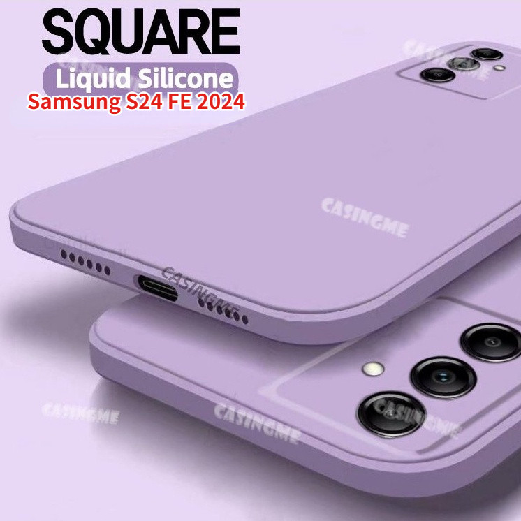 Samsung S24 FE 2024 Square Liquid สําหรับ Samsung Galaxy S24FE S24 S 24 24S FE S24 Plus Ultra SamsungS24FE 4G 5G 2024 เคสโทรศัพท์ซิลิโคนกันกระแทกปกหลัง