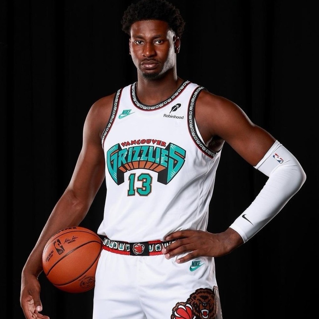 เสื้อเชิ้ตผู้ชาย No.13 24/25 Grizzlies เสื้อบาสเก็ตบอล
