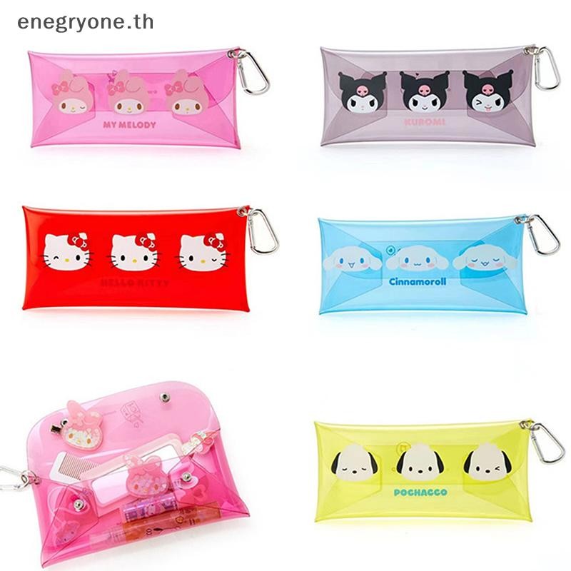 Eoth Sanrio Kuromi Hello Kitty Purin กล่องดินสอสุนัขการ์ตูนใสถุงเก็บน้ํากระเป๋าจี้กล่องเครื่องเขียนนักเรียน