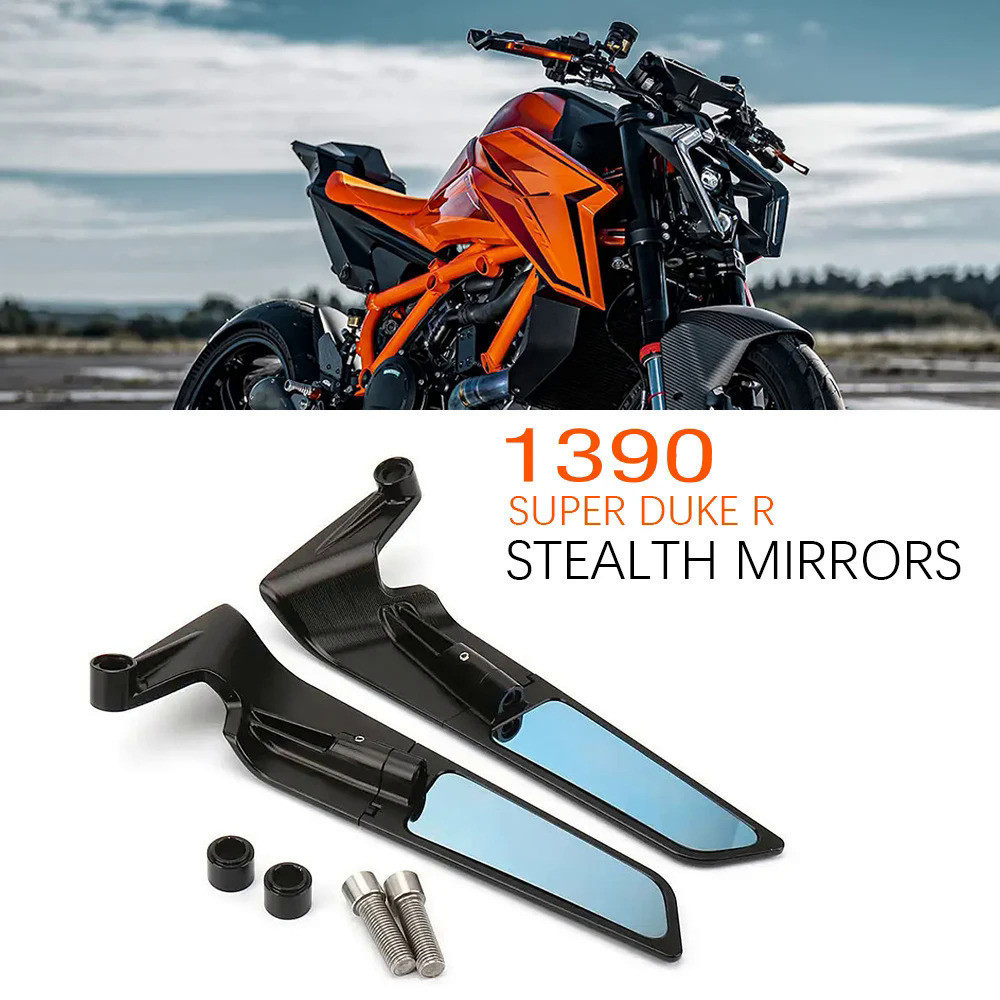 LQ Motorcycle Rearview Mirrors for 1390 Super Duke R 2024- Stealth Sport Winglet Mirror Kits Adjusta