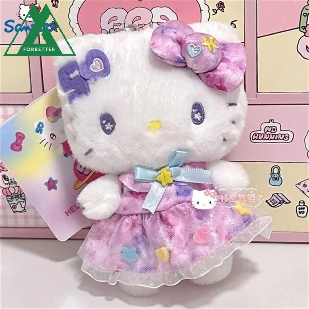 Forbetter ตุ๊กตาจี้ตุ๊กตา, ชุด Fluffy Kitty Cat 50Th พวงกุญแจ, Kawaii กระเป๋าตกแต่งของเล่นการ์ตูนอะนิเมะกระเป๋าเป้สะพายหลังจี้กระเป๋าเป้สะพายหลัง Decor