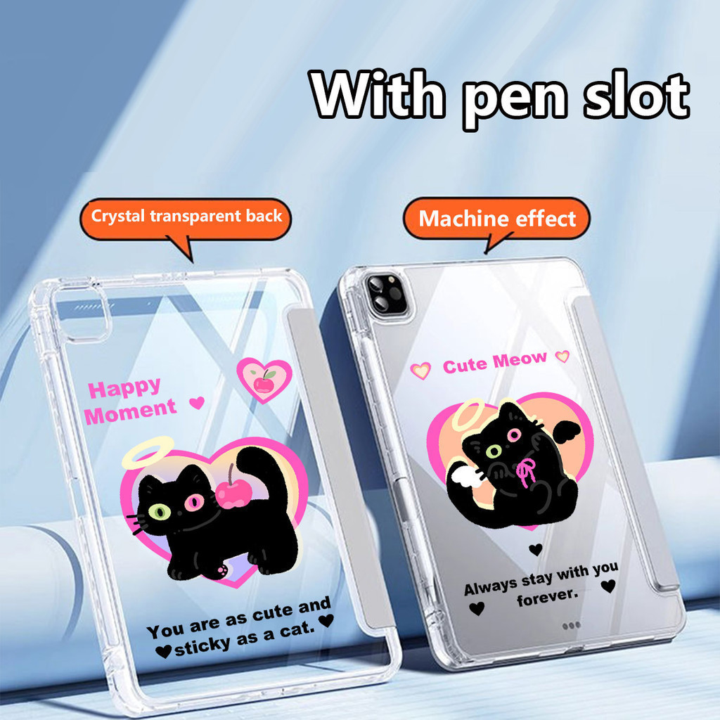 สำหรับ พร้อมถาดใส่ปากกาfor Pro11 12.9 13 10.5 11/24 Y-shaped เคสใสสําหรับไอแพด mini6 Air1 2 3 4 5 6 13 gen4 5 6 7 8 9 10