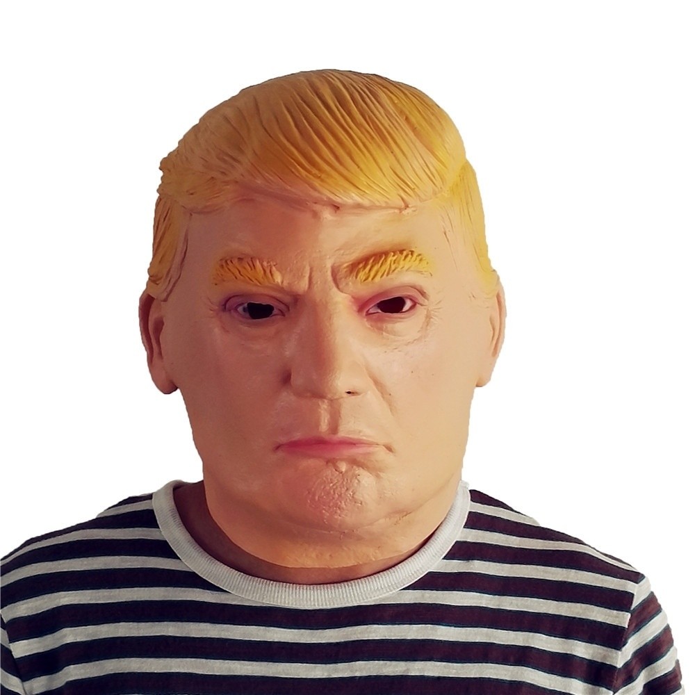 🍀Halloween US President Trump Mask Trump Latex หมวกตลก