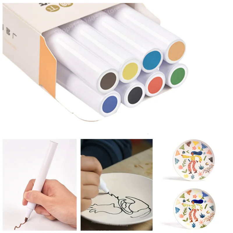 Pottery Art Underglaze Marker Pen Ceramic Pigment DIY Ceramic Clay Painting Special Pen Dot Painting