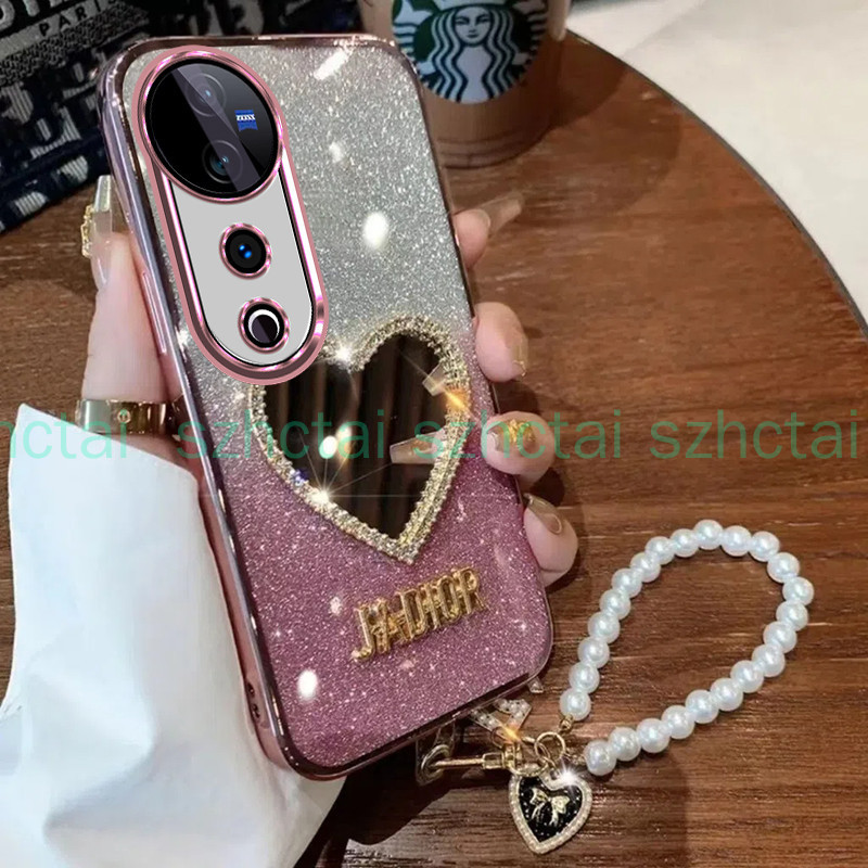 เคส Vivo V40 5G V40Pro 5G V30 Pro V30E 5G V29 5G V29E V27 V27E หรูหราเครื่องสําอางแต่งหน้ารักกระจกเค